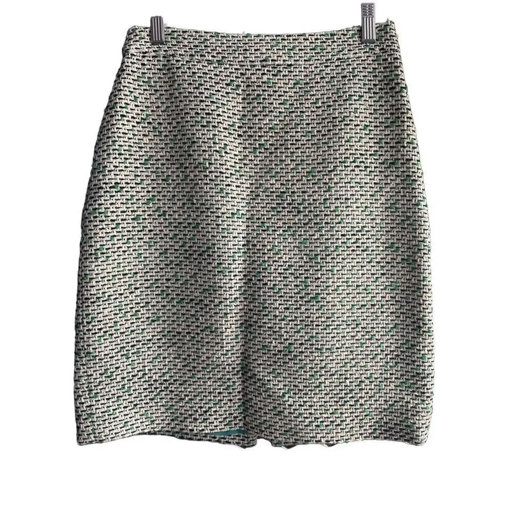 Kate Spade woven textured green pencil skirt size 4